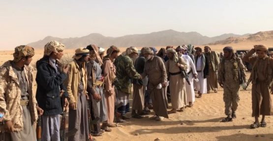 اللواء أمين العكيمي  يستقبل مشائخ وأعيان قبائل الجدعان بمنطقة اليتمة