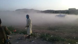 مليشيات الحوثي تقصف مخيمات طبية لفحص فيروس كورونا
