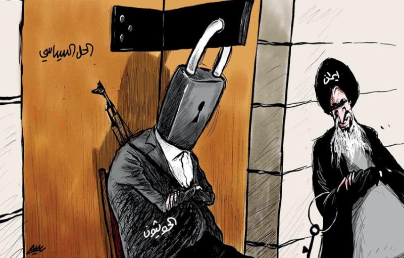 كاريكاتير يعبر عن الواقع في اليمن ومباحثات في الوقت الضائع بشأن الهدنة
