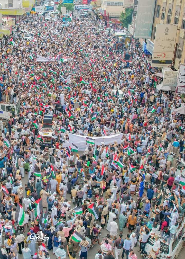 مظاهرات احتجاجية حاشدة في عدد من المحافظات اليمنية تنديدا بجرائم العدو الصهيوني على أبناء غزة