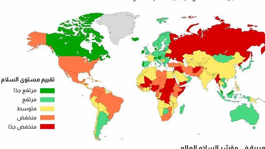 مؤشر السلام العالمي..  اليمن الدولة الأقل سلاماً في المنطقة والكويت الأكثر سلمية